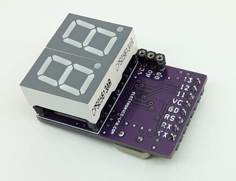 Arduino 2-Digit 0.5″ Common Cathode 7 Segment Display Module