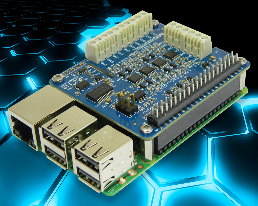 MCC 118 – 100kS/s Stackable DAQ HAT For Raspberry Pi